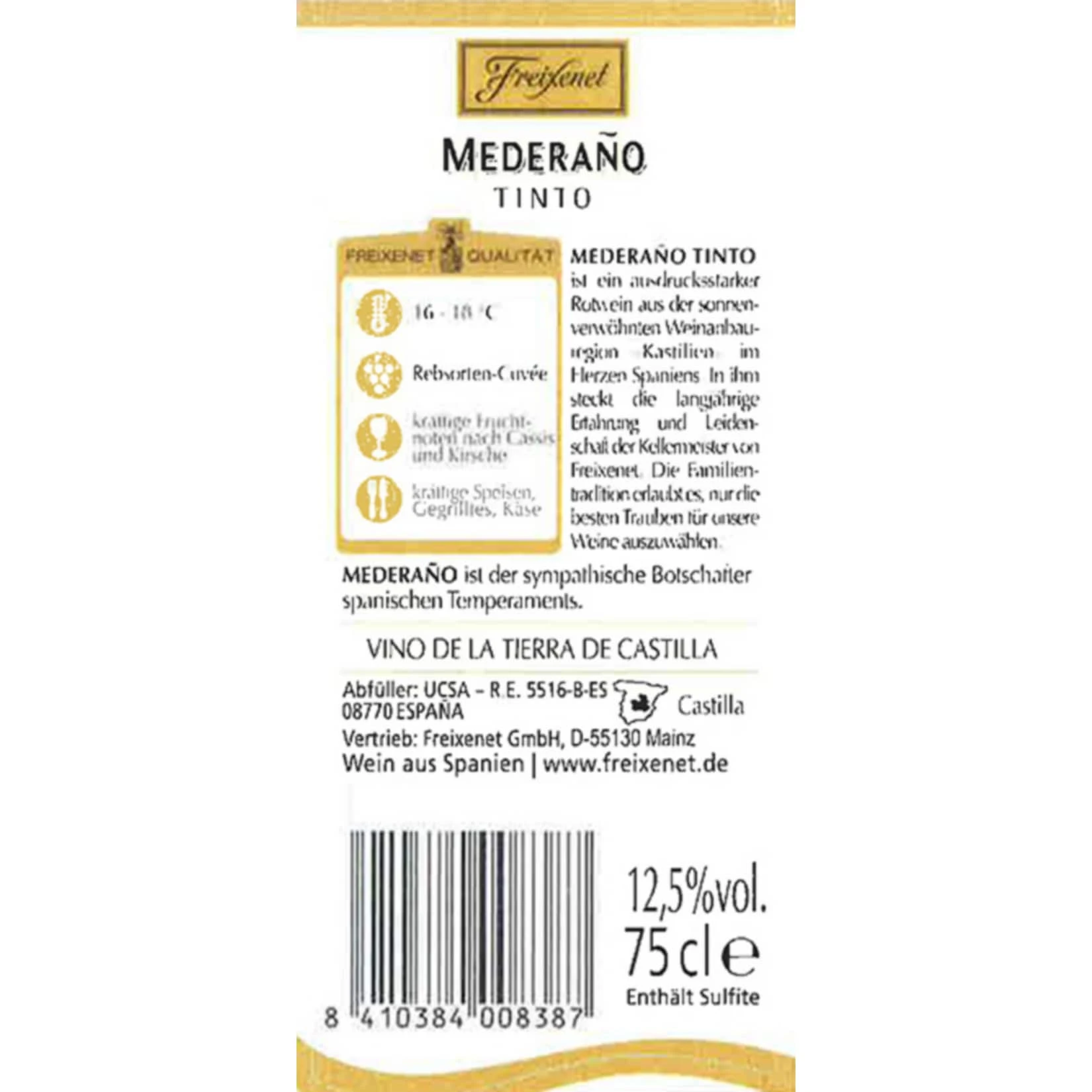 Freixenet Mederaño Tinto 12,5 % Vol 0,75 Liter 4 Freixenet Mederaño Tinto 12,5 % Vol 0,75 Liter – Bild 2