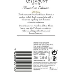 Rosemount Estate Founders Edition Shiraz South Eastern Australia 13,5 % Vol 0,75 Liter -Heidsieck&Co shop 1846462000 prod 002