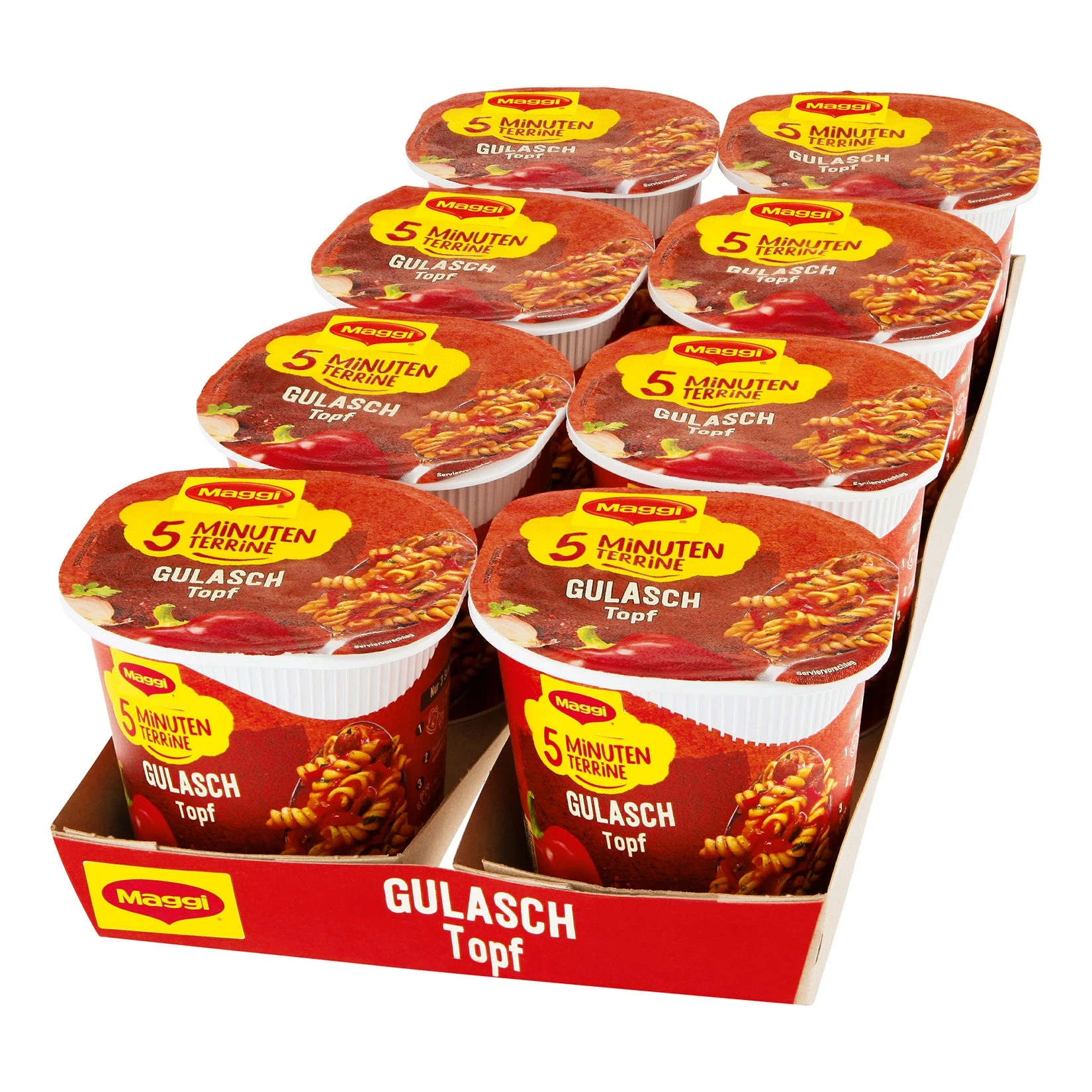 Maggi 5 Minuten Terrine Gulaschtopf 57 G, 8er Pack 3 Maggi 5 Minuten Terrine Gulaschtopf 57 G, 8er Pack
