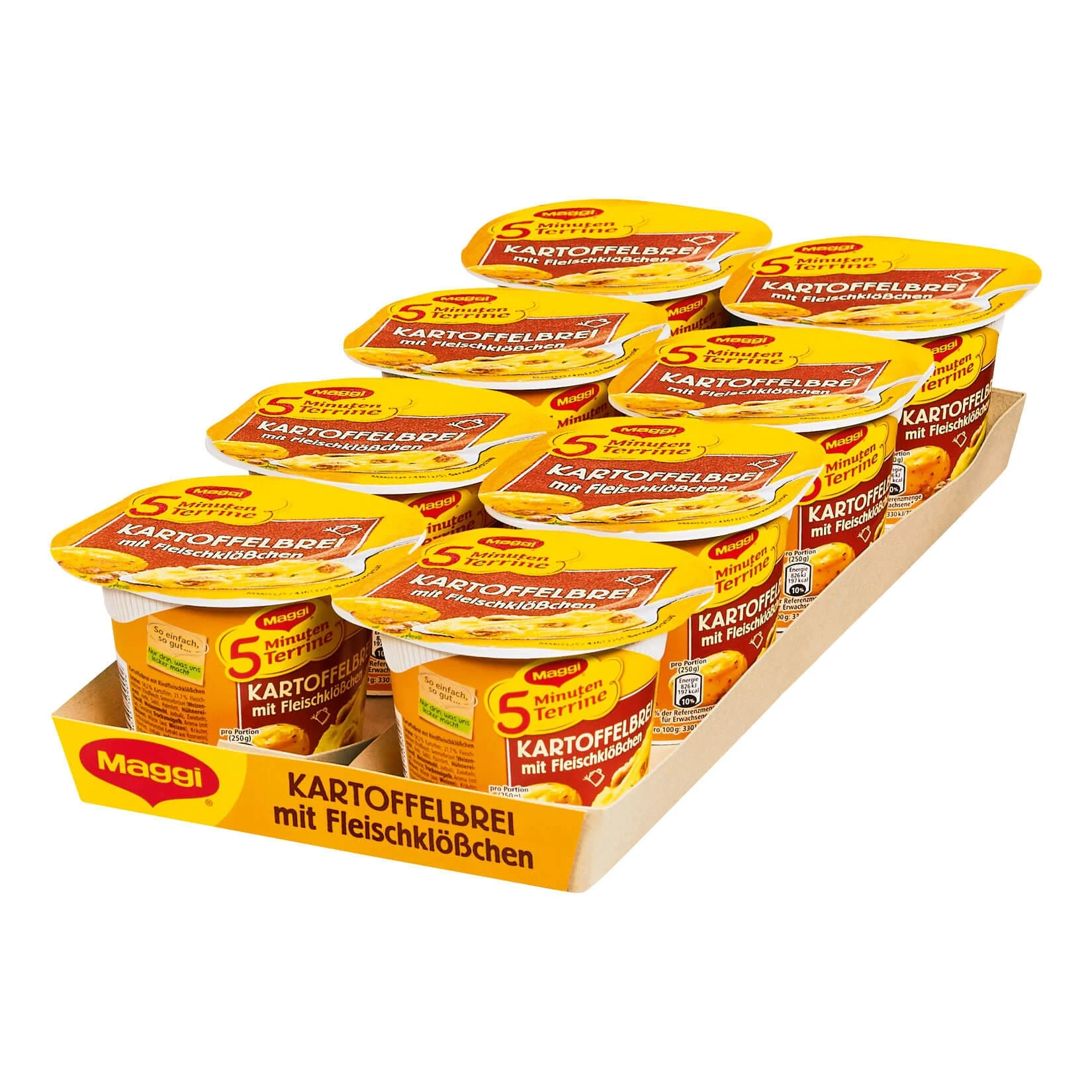 Maggi 5 Minuten Terrine Kartoffelbrei Mit Fleischklößchen 46 G, 8er Pack 3 Maggi 5 Minuten Terrine Kartoffelbrei Mit Fleischklößchen 46 G, 8er Pack
