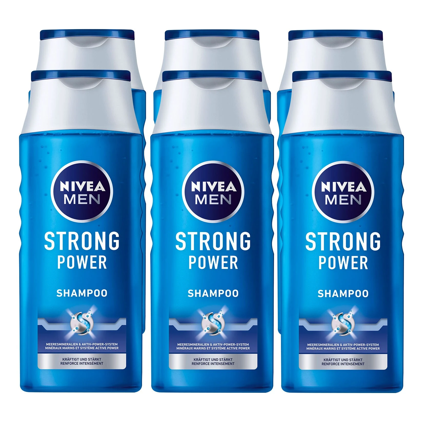 NIVEA MEN NIVEA Pflegeshampoo Strong Power 250 Ml, 6er Pack 3 NIVEA MEN NIVEA Pflegeshampoo Strong Power 250 Ml, 6er Pack