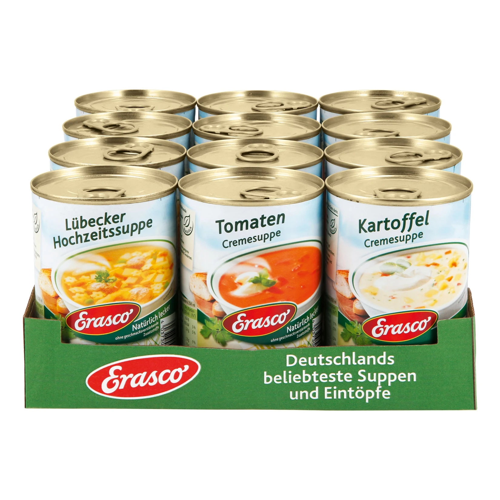 Erasco Suppe 390 Ml, Verschiedene Sorten, 12er Pack 3 Erasco Suppe 390 Ml, Verschiedene Sorten, 12er Pack