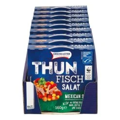 Dreimaster Fischfeinkost Dreimaster Thunfischsalat Mexican Style 160 G, 9er Pack