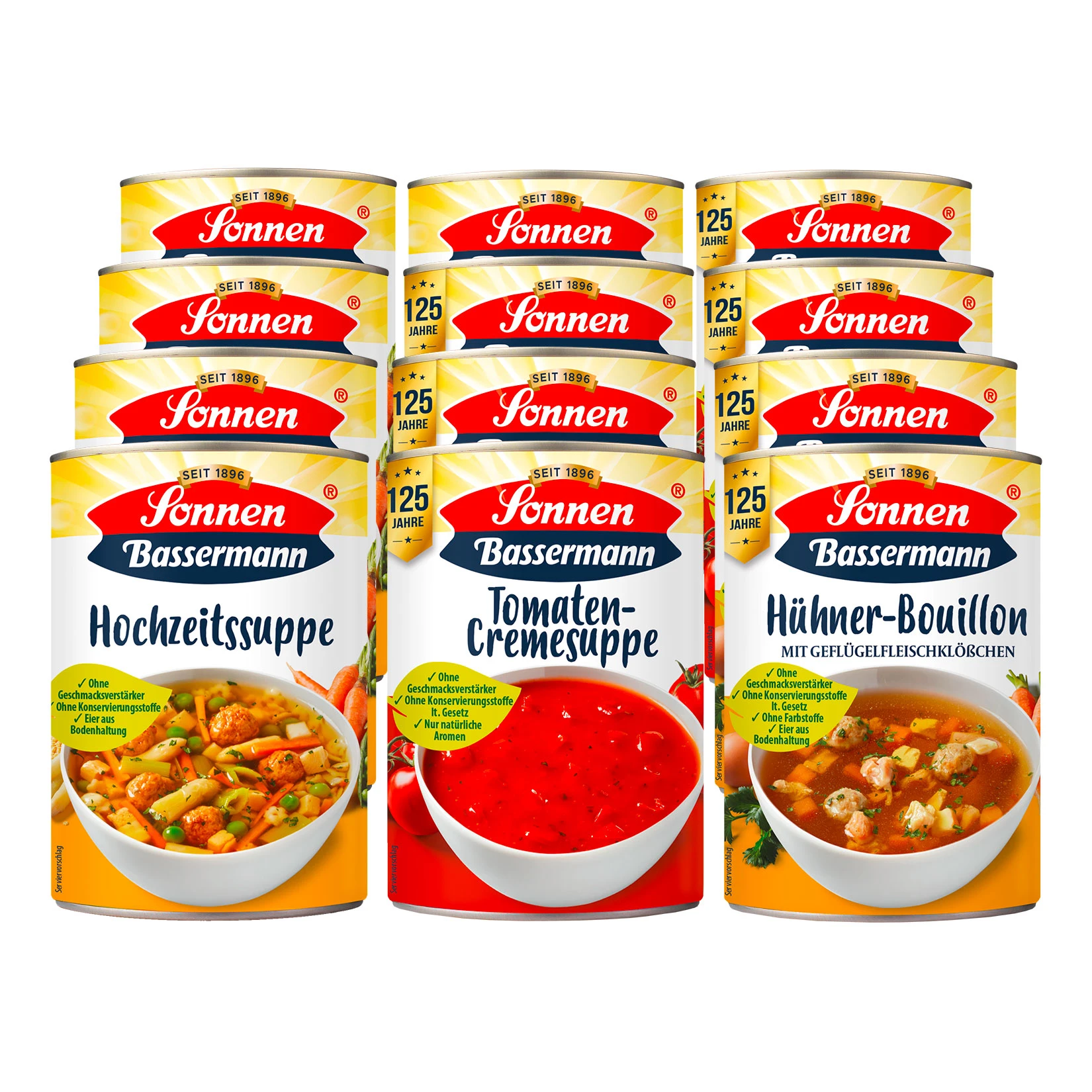 Sonnen Bassermann Suppen 400 Ml, Verschiedene Sorten, 12er Pack 3 Sonnen Bassermann Suppen 400 Ml, Verschiedene Sorten, 12er Pack