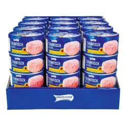 Dreimaster Fischfeinkost Dreimaster Thunfischfilets In Sonnenblumenöl 195 G, 48er Pack