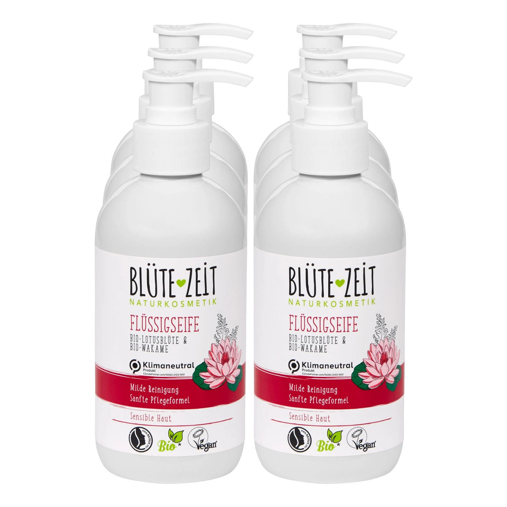 Blütezeit BLÜTE-ZEIT Flüssigseife Bio Lotusblüte & Wakame 300 Ml, 6er Pack 3 Blütezeit BLÜTE-ZEIT Flüssigseife Bio Lotusblüte & Wakame 300 Ml, 6er Pack