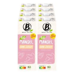 Berief Bio Mandel Drink Ohne Zucker 1 Liter, 8er Pack