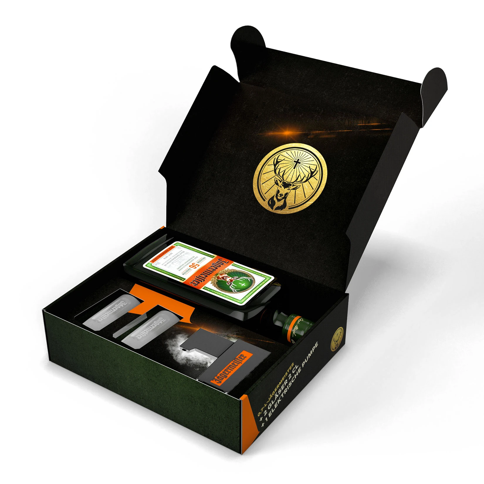 Jägermeister 35,0 % Vol 0,7 Liter Geschenkbox Mit 2 Shotgläser Und Mini Zapfanlage 3 Jägermeister 35,0 % Vol 0,7 Liter Geschenkbox Mit 2 Shotgläser Und Mini Zapfanlage