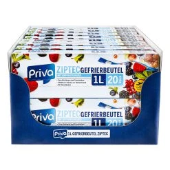 Priva Gefrier-Allzweckbeutel Ziptec 20 X 1 Liter, 16er Pack