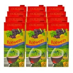 Sonstiges Vin De France Rotwein 12,0 % Vol 1 Liter, 12er Pack