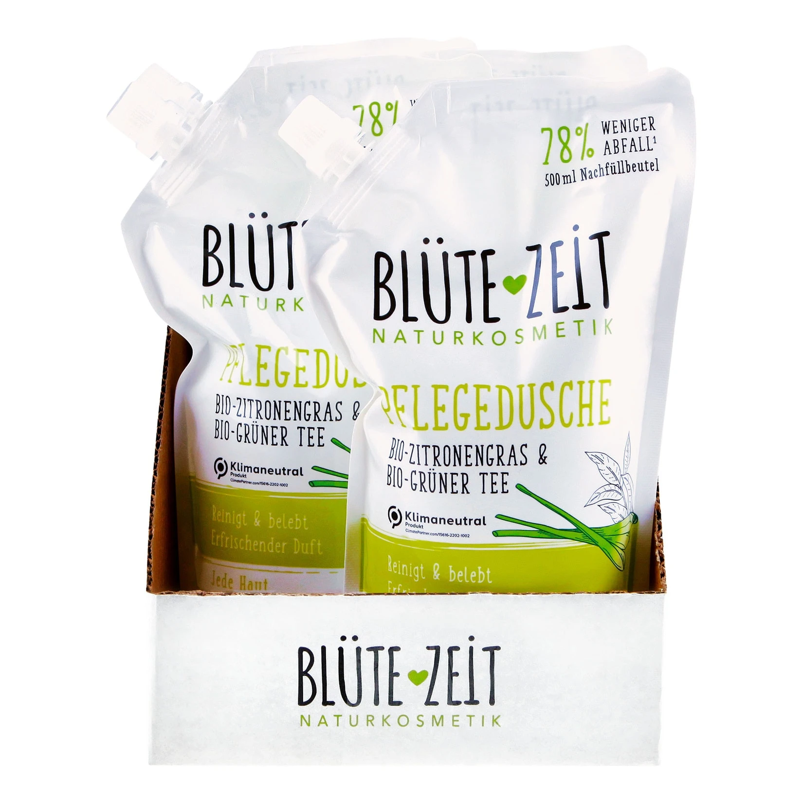 Blütezeit Duschgel Bio-Zitronengras & Bio-Grüner Tee Nachfüller 500 Ml, 6er Pack 3 Blütezeit Duschgel Bio-Zitronengras & Bio-Grüner Tee Nachfüller 500 Ml, 6er Pack