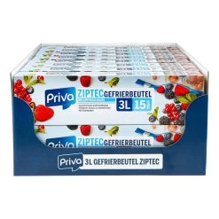 Priva Gefrierbeutel Mit Ziptec 15 X 3 Liter, 16er Pack
