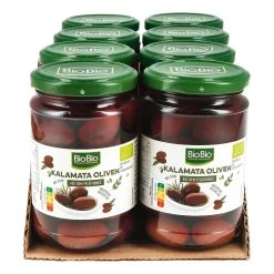BioBio Kalamata Oliven Mit Stein 160 G, 8er Pack